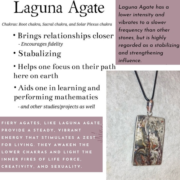 ⭐️WOW⭐️ Mexican Laguna Lace Agate Gemstone Chunky Handmade Pendant - Picture 3 of 7